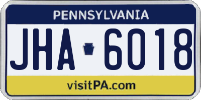PA license plate JHA6018