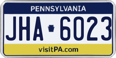 PA license plate JHA6023