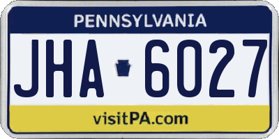 PA license plate JHA6027