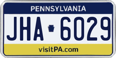 PA license plate JHA6029