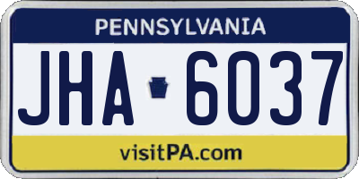 PA license plate JHA6037