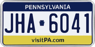 PA license plate JHA6041
