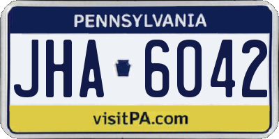 PA license plate JHA6042