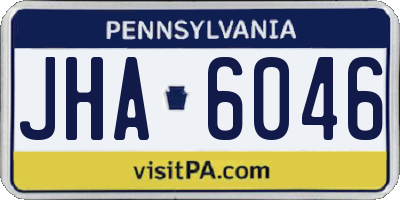 PA license plate JHA6046
