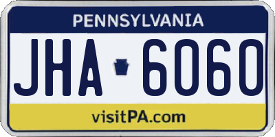 PA license plate JHA6060