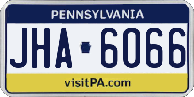 PA license plate JHA6066