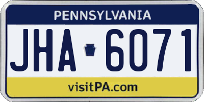 PA license plate JHA6071