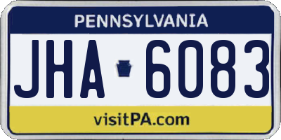 PA license plate JHA6083