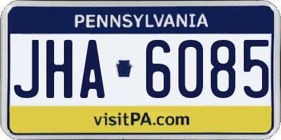 PA license plate JHA6085