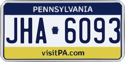 PA license plate JHA6093