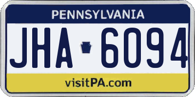 PA license plate JHA6094