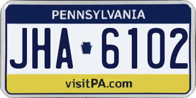 PA license plate JHA6102