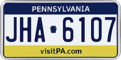 PA license plate JHA6107