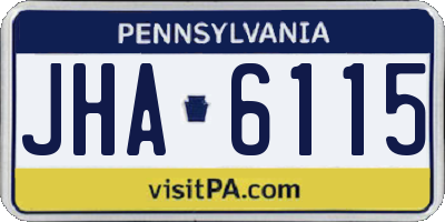 PA license plate JHA6115
