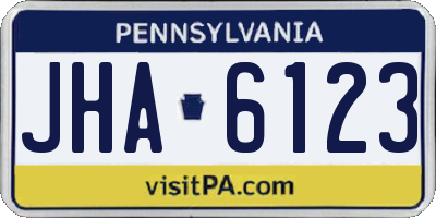 PA license plate JHA6123