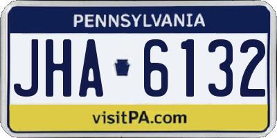 PA license plate JHA6132