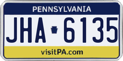 PA license plate JHA6135