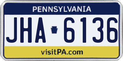 PA license plate JHA6136
