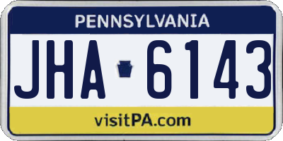 PA license plate JHA6143