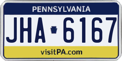 PA license plate JHA6167
