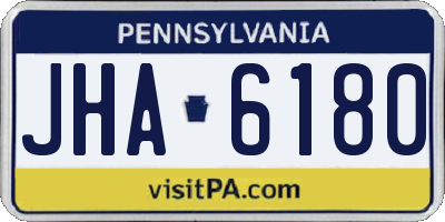 PA license plate JHA6180