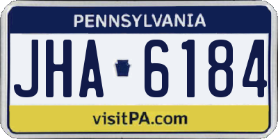 PA license plate JHA6184