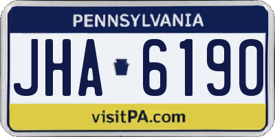 PA license plate JHA6190