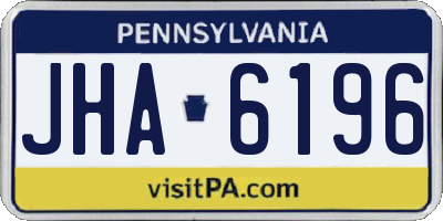 PA license plate JHA6196