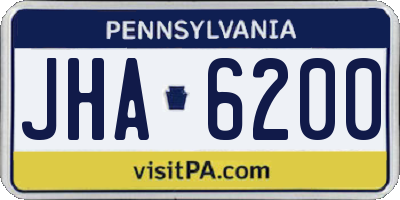 PA license plate JHA6200