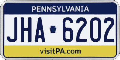 PA license plate JHA6202
