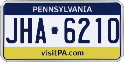 PA license plate JHA6210