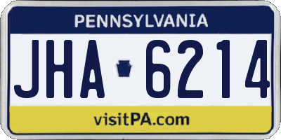 PA license plate JHA6214