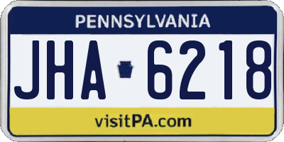 PA license plate JHA6218