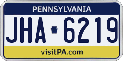 PA license plate JHA6219