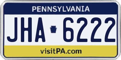 PA license plate JHA6222