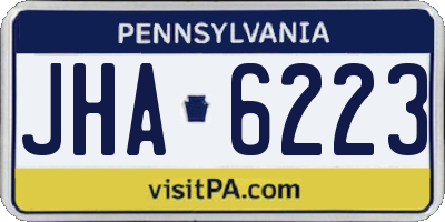 PA license plate JHA6223