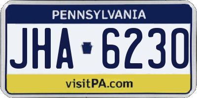 PA license plate JHA6230