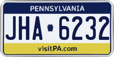 PA license plate JHA6232