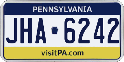 PA license plate JHA6242