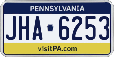 PA license plate JHA6253