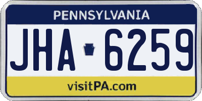 PA license plate JHA6259