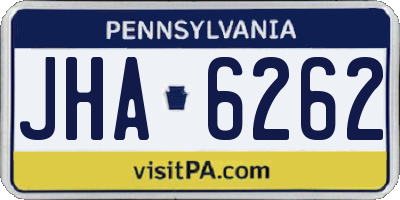 PA license plate JHA6262