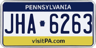 PA license plate JHA6263