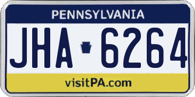 PA license plate JHA6264