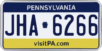 PA license plate JHA6266