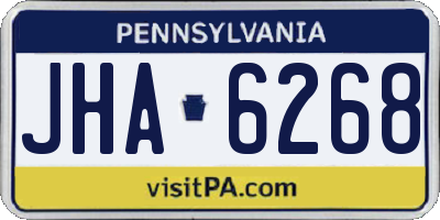 PA license plate JHA6268