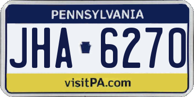 PA license plate JHA6270