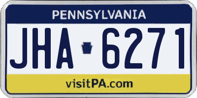PA license plate JHA6271