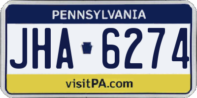 PA license plate JHA6274