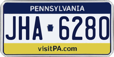 PA license plate JHA6280